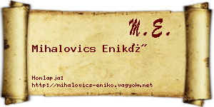 Mihalovics Enikő névjegykártya